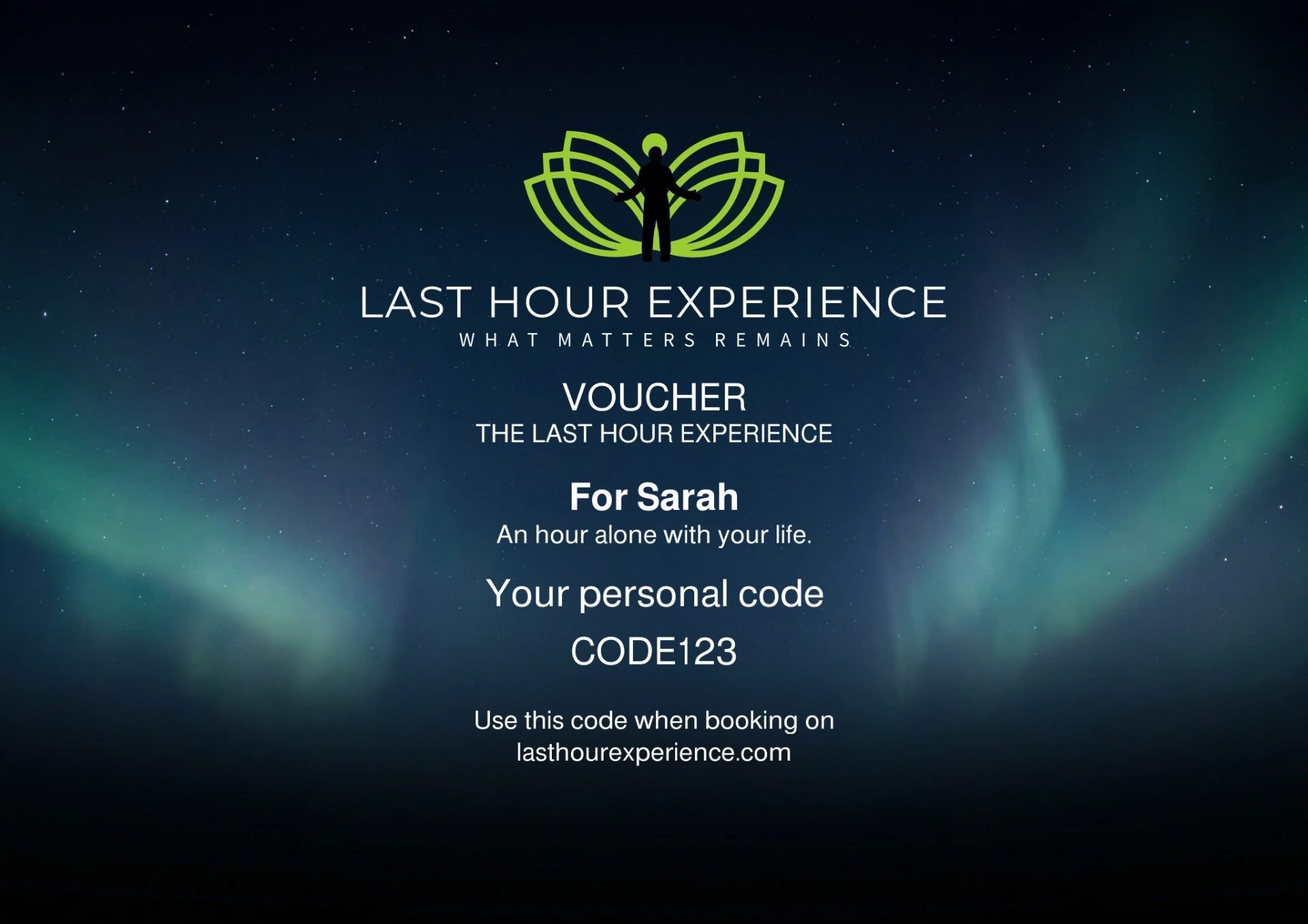 Last Hour Experience voucher – front