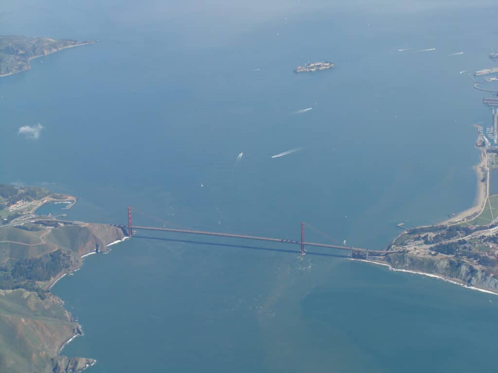 Golden Gate Bridge, San Francisco, from the air